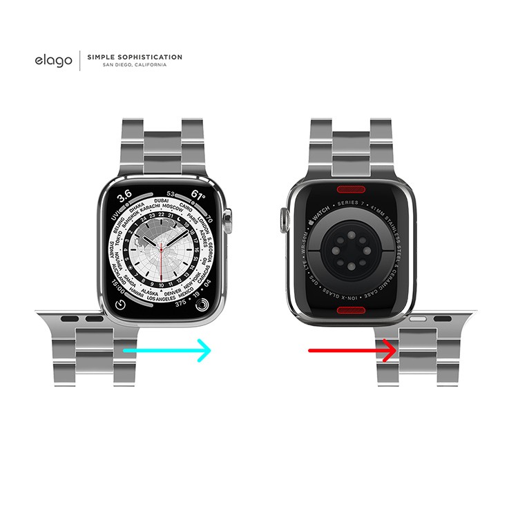 Ремешок Elago Metal Band для Apple Watch 40/41 мм серебристый