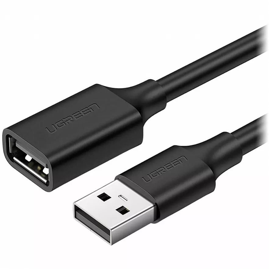 Кабель Ugreen US103 USB-A (male) - USB-A (female) (1,5 метра) чёрный (10315)