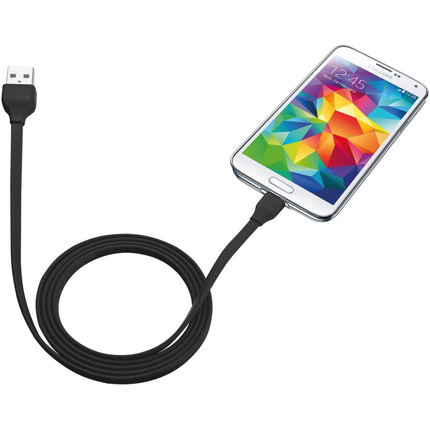 Кабель Trust Flat Micro-USB Cable (1 метр) чёрный