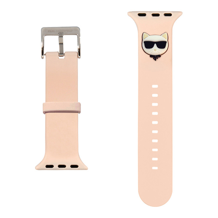Ремешок Lagerfeld Silicone Choupette head Pink для Apple Watch 41/40/38 мм розовый