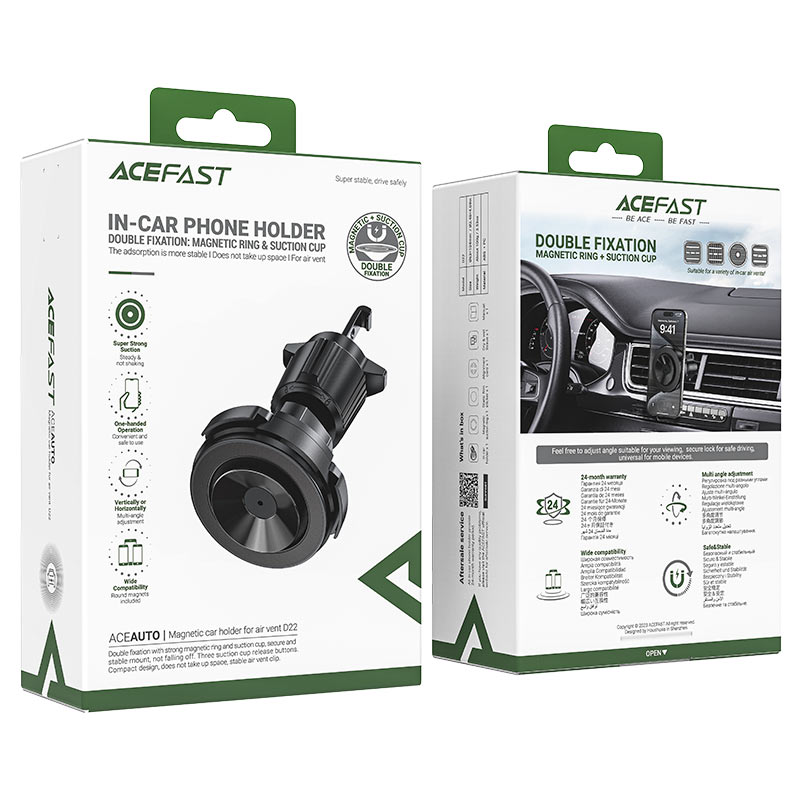 Автомобильный держатель Acefast D22 Car Mount Magnetic Holder (AF-D22-BK)