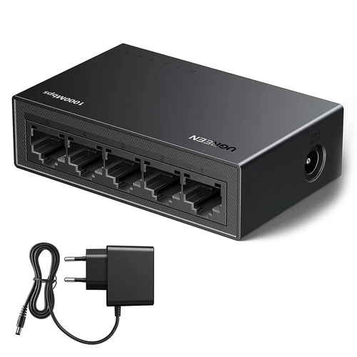 Коммутатор сетевой Ugreen CM833 (35492EU) 5 x RJ45 Gigabit Ethernet Switch чёрный