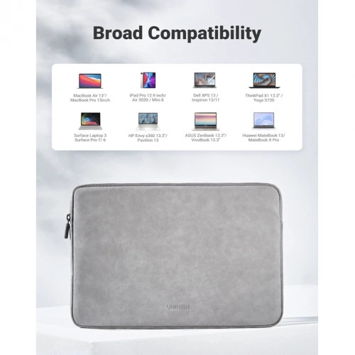 Чехол UGREEN LP187 (20476) Portable Laptop Sleeve Case для ноутбуков 14-14.9" Серый