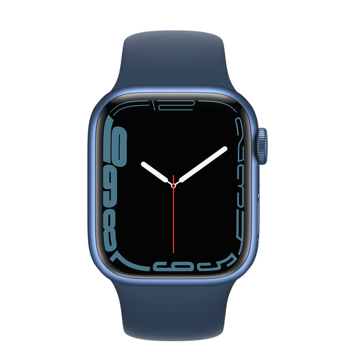 Умные часы Apple Watch Series 7 45 мм, алюминий синий, спортивный ремешок «Синий омут»