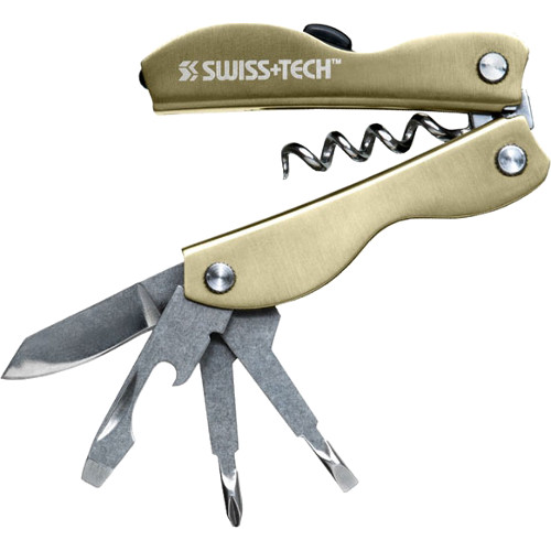 Карманный мультиинструмент Swiss+Tech Vintage Corkscrew Tool 8-in-1 золотистый (подарочная упаковка)