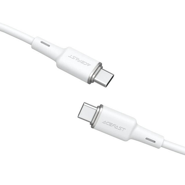 Кабель ACEFAST C2-03 USB-C to USB-C zinc alloy silicone charging data cable (1,2 метра) белый