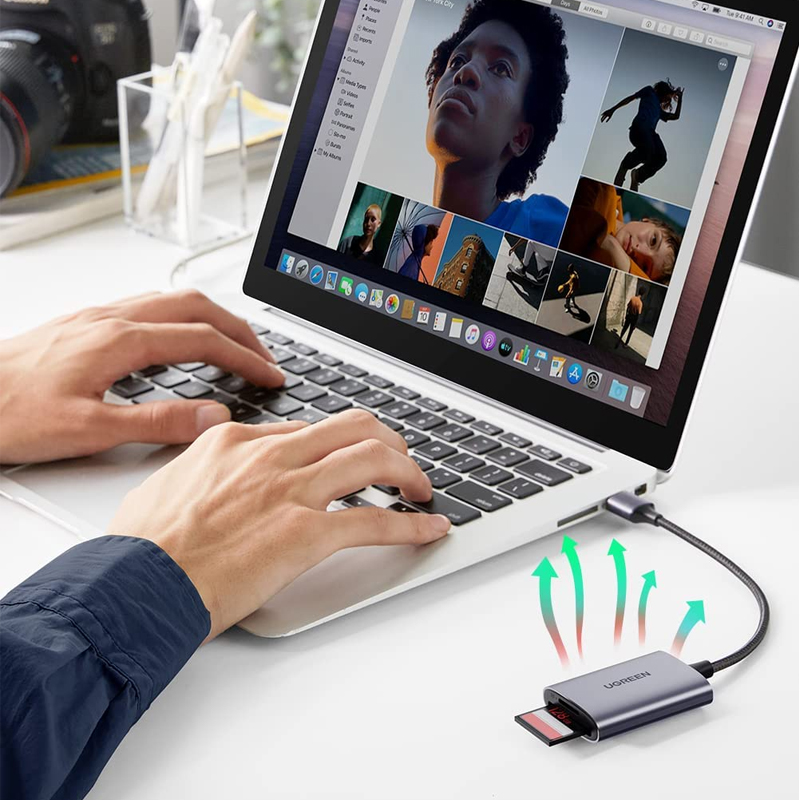 Картридер UGREEN CM401 (80888) USB-C to SD/TF  серый