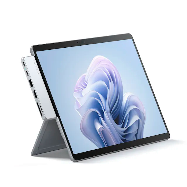 Хаб двойной Satechi Dual USB-C Hub For Surface Pro 9 серебристый
