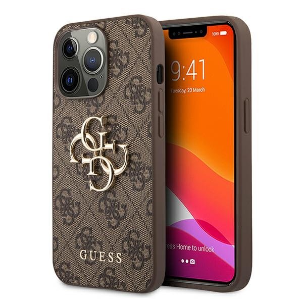 Чехол Guess PU 4G Big Metal Logo Hard для iPhone 13 Pro коричневый (GUHCP13L4GMGBR)