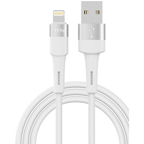 Кабель TFN 8pin Envy (Lightning-USB) нейлон (1,2 метра) белый (white)