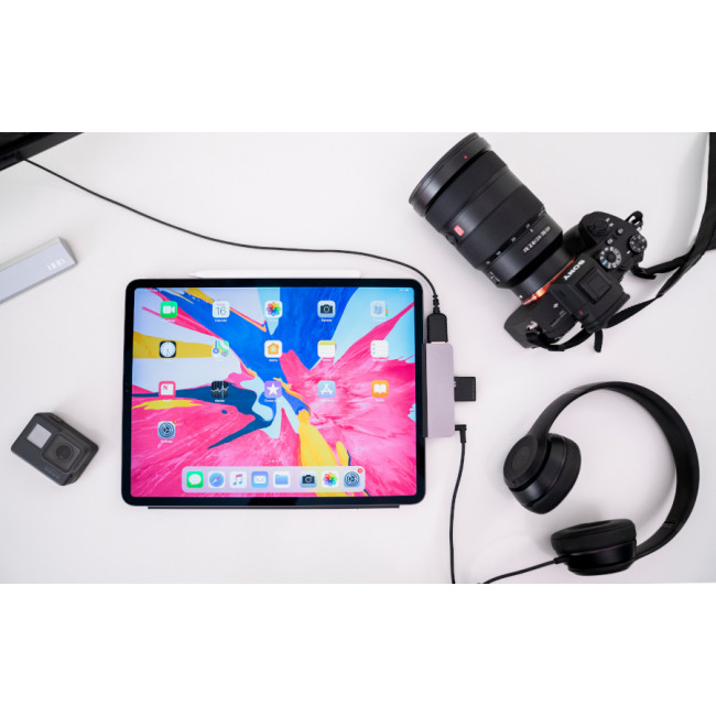 USB-хаб HyperDrive 6-in-1 USB-C Hub для iPad Pro серебристый (HD319-SILVER) без переходника
