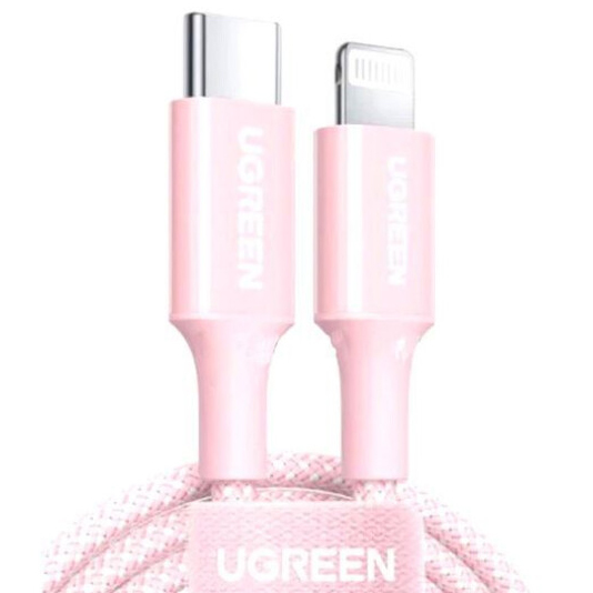 Кабель Ugreen US532 Lightning to USB-C PD Charging Cable (1 метр) розовый (90450)