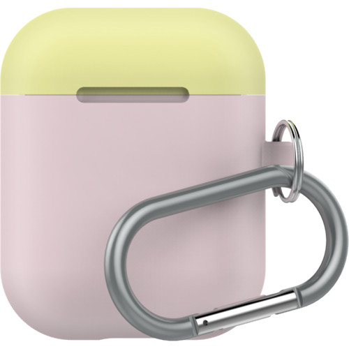 Чехол LAB.C Silicone Capsule 2in1 для Airpods розовый Baby Pink (лимонная Lemon/белая крышки)