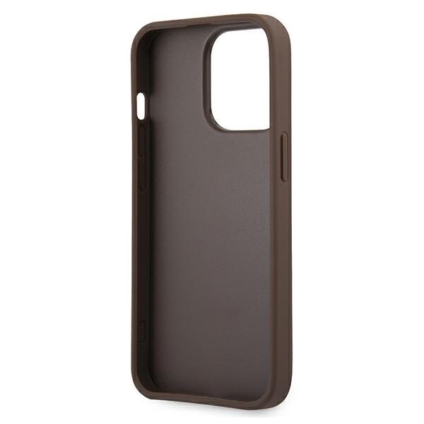 Чехол Guess PU 4G Big Metal Logo Hard для iPhone 13 Pro коричневый (GUHCP13L4GMGBR)