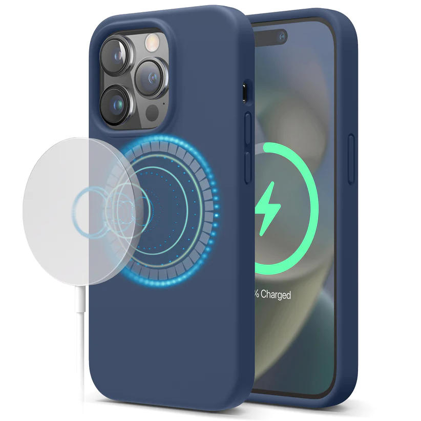 Чехол Elago MagSafe Soft Silicone Case для iPhone 14 Pro синий индиго (Jean Indigo)