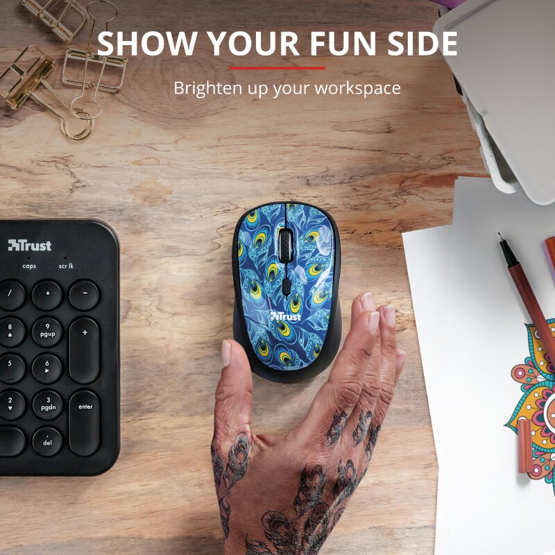 Беспроводная компьютерная мышь Trust Yvi Wireless Mouse Peacock