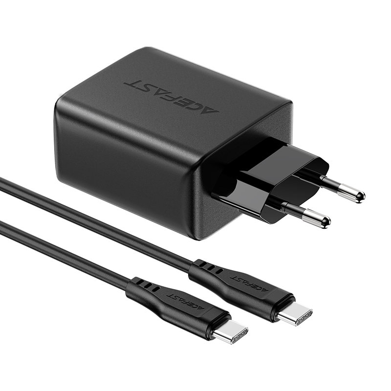 Сетевое зарядное устройство Acefast A13 65W 2 x USB-C + 1 x USB-A с кабелем USB-C чёрное (AF-A13-BK)