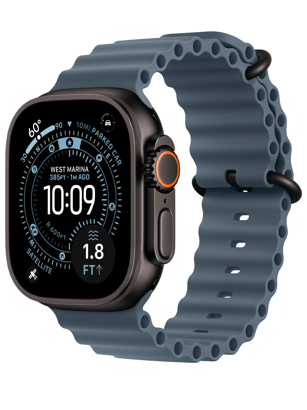 Часы Apple Watch Ultra 3 Black 49 мм Ocean Band синий ремешок