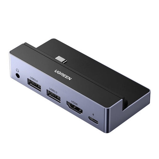 Хаб Ugreen CM317 (70688) USB-C (2шт USB-A, HDMI, Type-C PD, 3.55mm) для iPad Pro серый