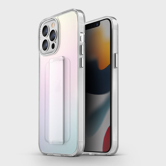 Чехол Uniq Heldro + Band для iPhone 13 Pro Max радужный (Iridescent)