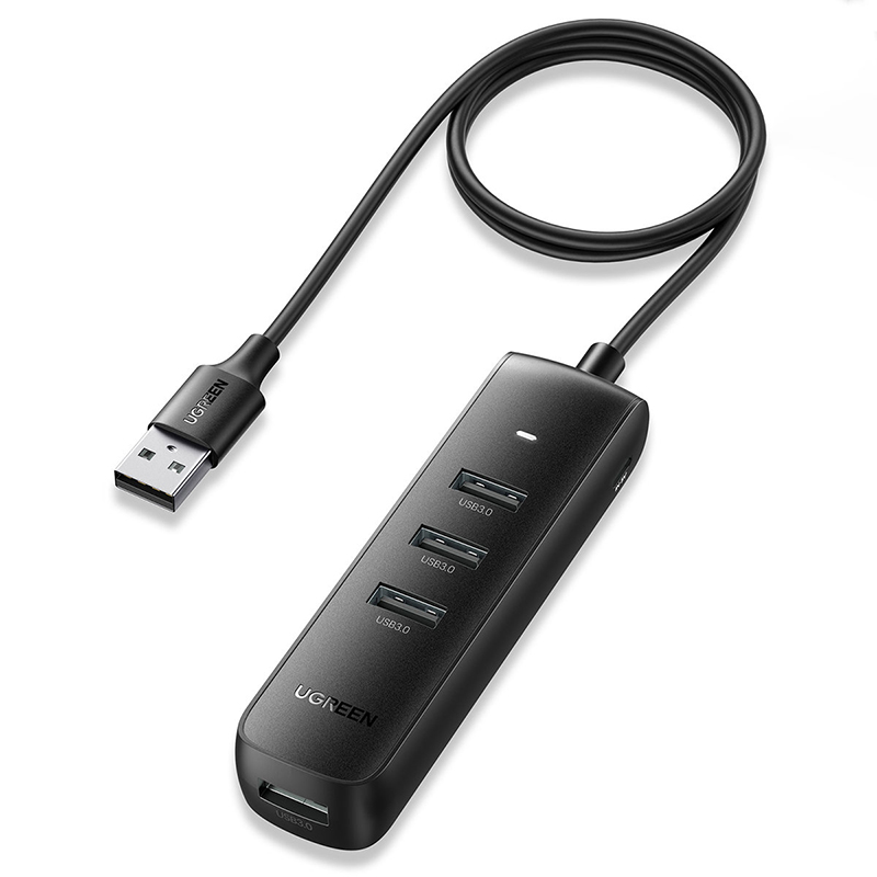 Хаб UGREEN CM416 (80657) USB 3.0 4-Port Hub (1 метр) чёрный
