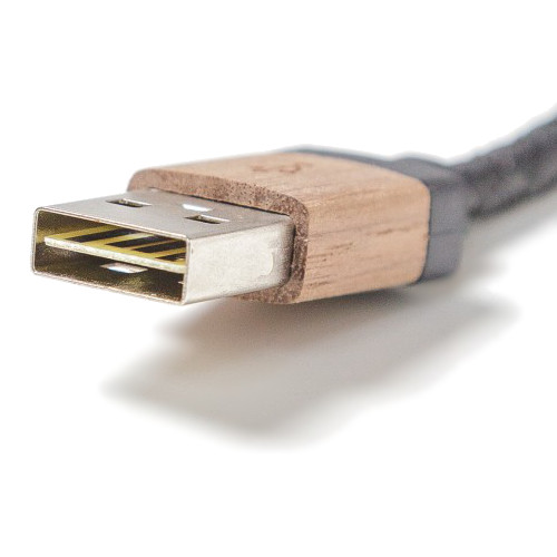 Кабель Le Touch Leather Braided MFI Cable Lightning-USB (0,9 метра) чёрная кожа / дерево