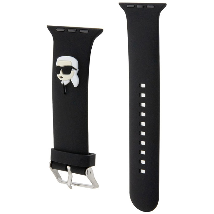 Ремешок CG Mobile Lagerfeld 3D Rubber NFT Karl Head для Apple Watch 38/40/41 мм чёрный