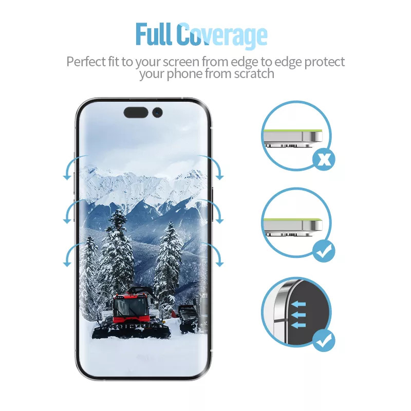 Защитное стекло BlueO Privacy Anti-peep для iPhone 15 Pro Black (приватное)