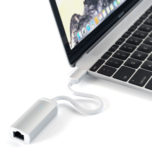 Адаптер Satechi USB Type-C to Ethernet Adapter (ST-TCENS) серебристый