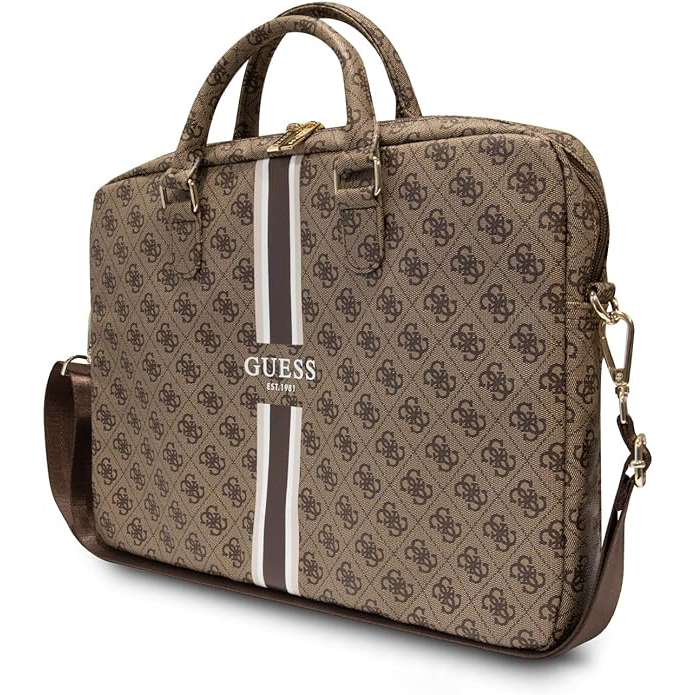 Сумка CG Mobile Guess 4G Printed Stripes для ноутбуков 16" коричневая (GUCB15P4RPSW) 