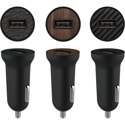 Автомобильное зарядное устройство Ozaki O!tool High Speed Car Charger 2,4A (OT280) чёрная кожа