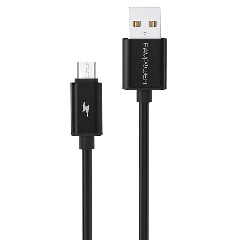 Комплект кабелей RAVPower Micro-USB (0.3 + 0.9 + 1.8 + 3 метра) чёрный (RP-LC04)