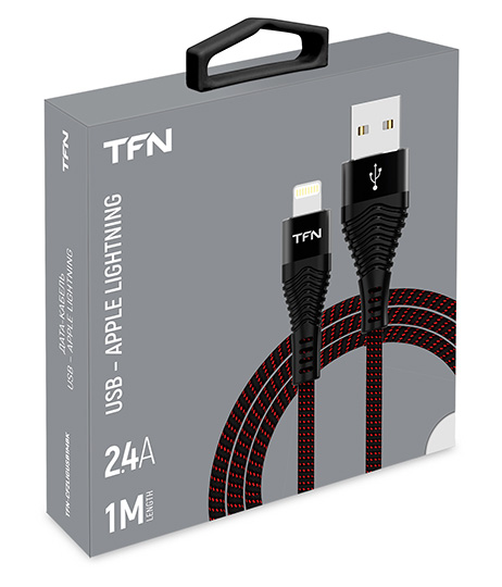 Кабель TFN 8pin (Lightning-USB) Forza (1 метр) чёрный