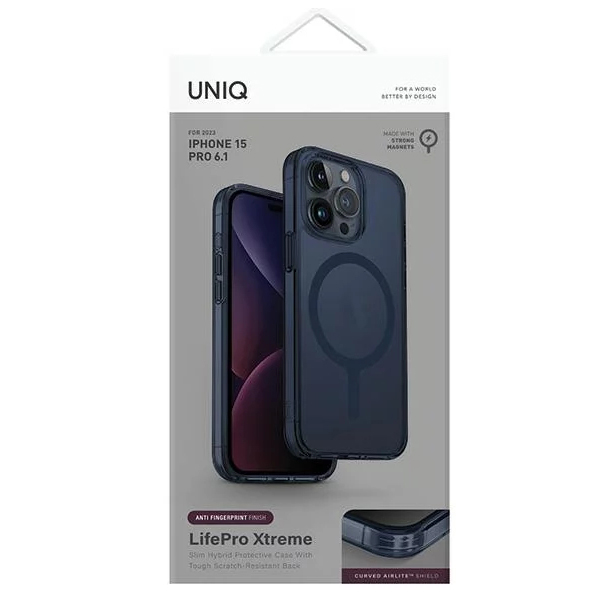 Чехол Uniq Lifepro Xtreme AF MagSafe для iPhone 15 Pro синий (Smoke Blue)