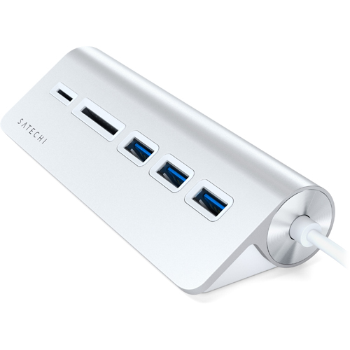 USB-хаб и картридер Satechi Type-C Aluminum USB 3.0 Hub & Card Reader (ST-TCHCRS) серебристый