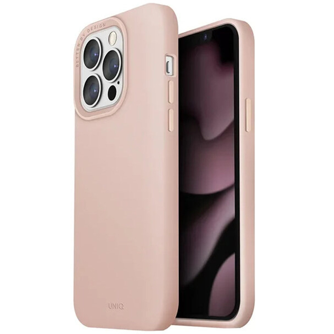 Чехол Uniq Lino для iPhone 13 Pro Max розовый