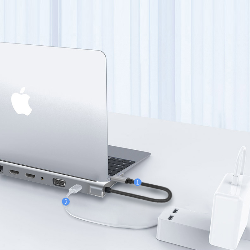 Мульти хаб MST USB-C 12-in-1 Hub серый космос