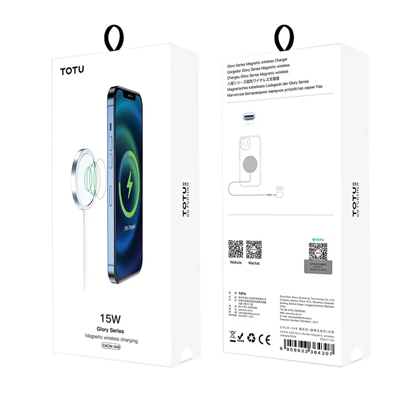 Беспроводное зарядное устройство TOTU Glory Series CACW-048 MagSafe 15W для iPhone 12 / iPhone 12 Pro