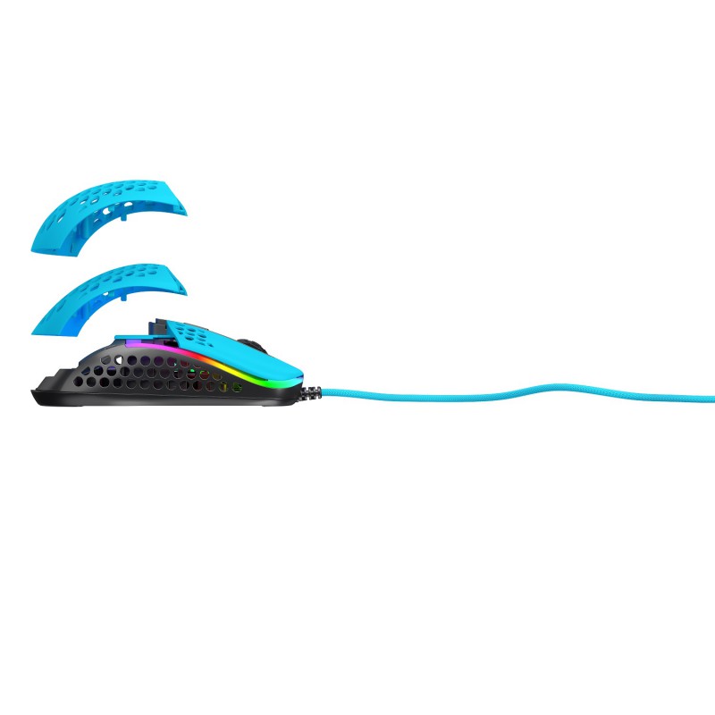 Игровая мышь Xtrfy M42 c RGB подсветкой голубая (Miami Blue)