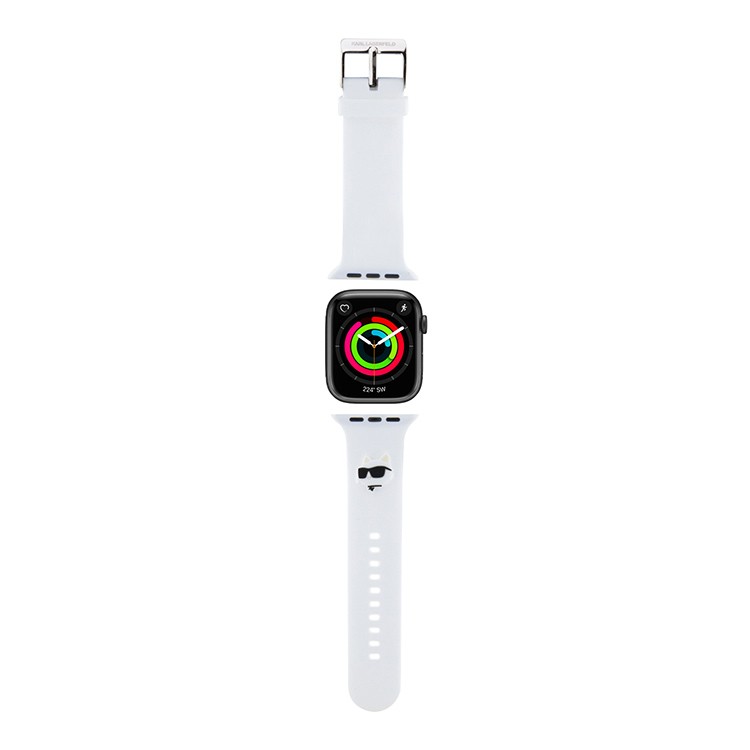 Ремешок CG Mobile Lagerfeld 3D Rubber NFT Choupette Head для Apple Watch 42/44/45 мм белый