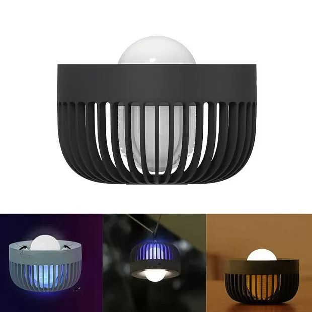 Антимоскитная лампа 3 в 1 Solove Mosquito Lamp 002D RU Чёрная (статический разряд, фумигатор, ночник)