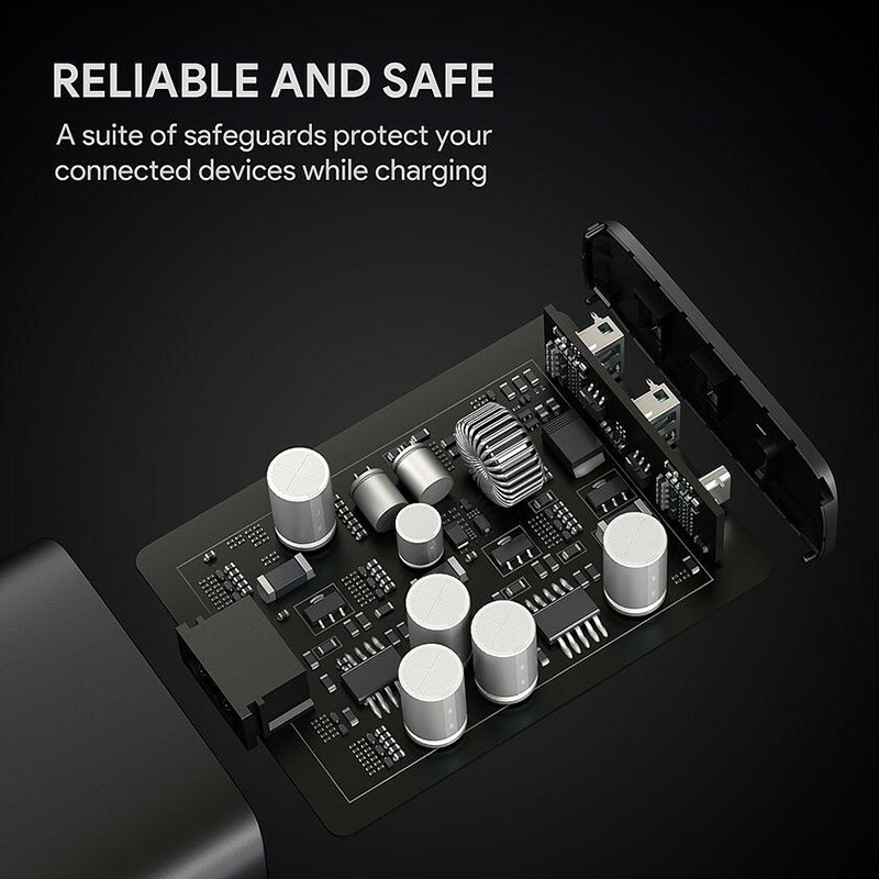 Сетевое зарядное устройство Aukey 2 USB / USB-C PD чёрное 72Вт