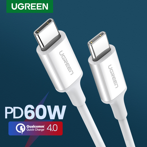 Кабель UGREEN US264 (60520) USB-C Male 3A 60W - 2м белый