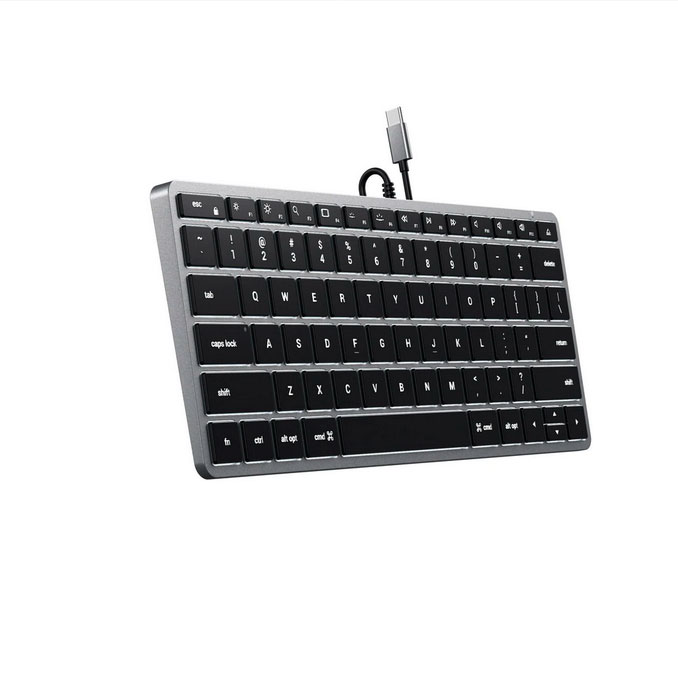 Клавиатура Satechi Slim W1 USB-C проводная с подсветкой - цвет серый космос