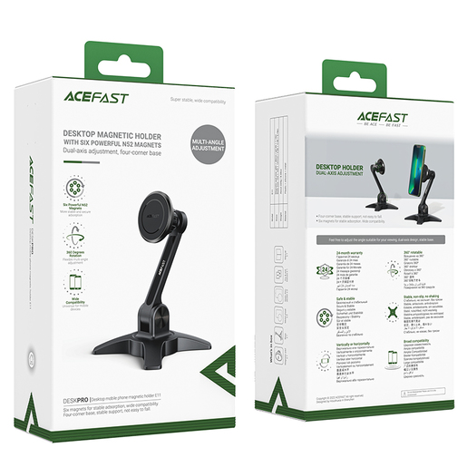 Держатель ACEFAST E11 Desktop Mobile Phone Magnetic Holder магнитный для мобильных устройств чёрный