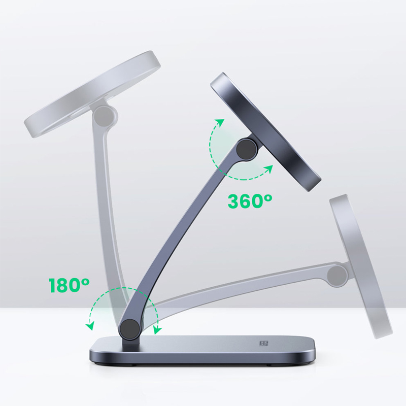 Держатель UGREEN LP472 Foldable Stand for Apple Original MagSafe Charger для зарядного устройства Magsafe серый космос (40290)