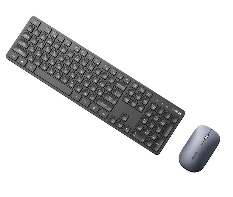 Комплект беспроводная клавиатура и беспроводная мышка UGREEN MK004 (15225) 2.4 GHz Wireless Keyboad 