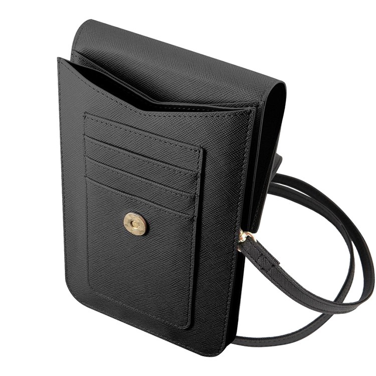 Сумка CG Mobile Guess Wallet Bag Saffiano Script Logo для смартфонов чёрная