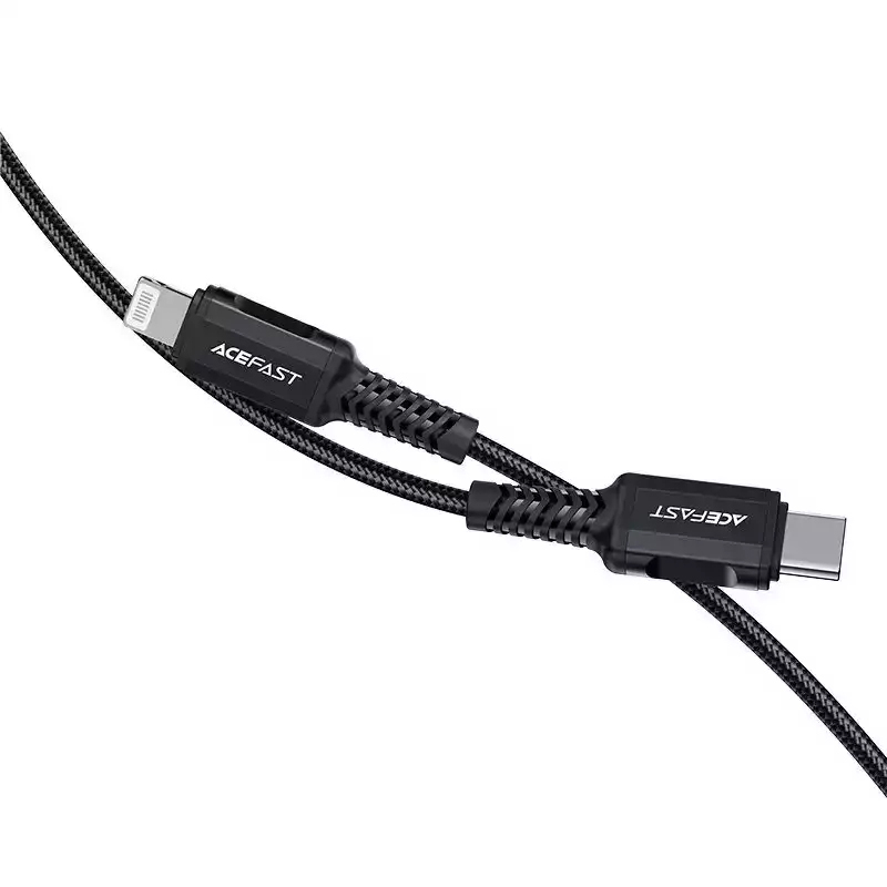 Кабель Acefast C4-01 USB-C to Lightning Charging Data Cable (1,8 метров) чёрный (AF-C4-01-BK)
