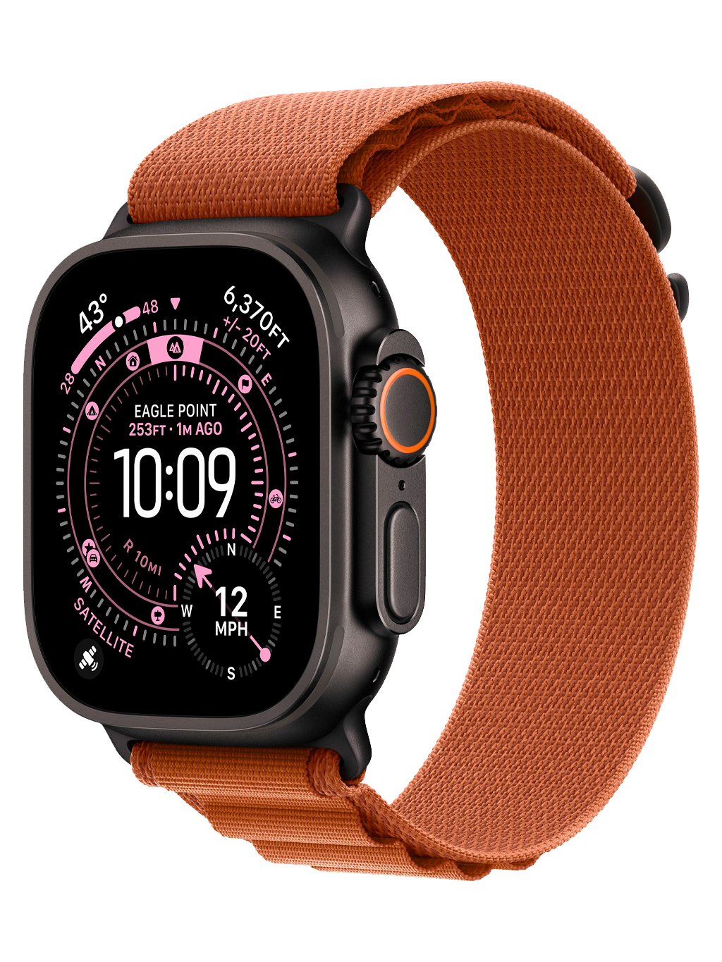 Часы Apple Watch Ultra 3 Black 49 мм Alpine Loop с терракотовым ремешком